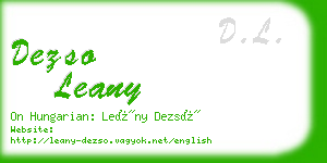 dezso leany business card